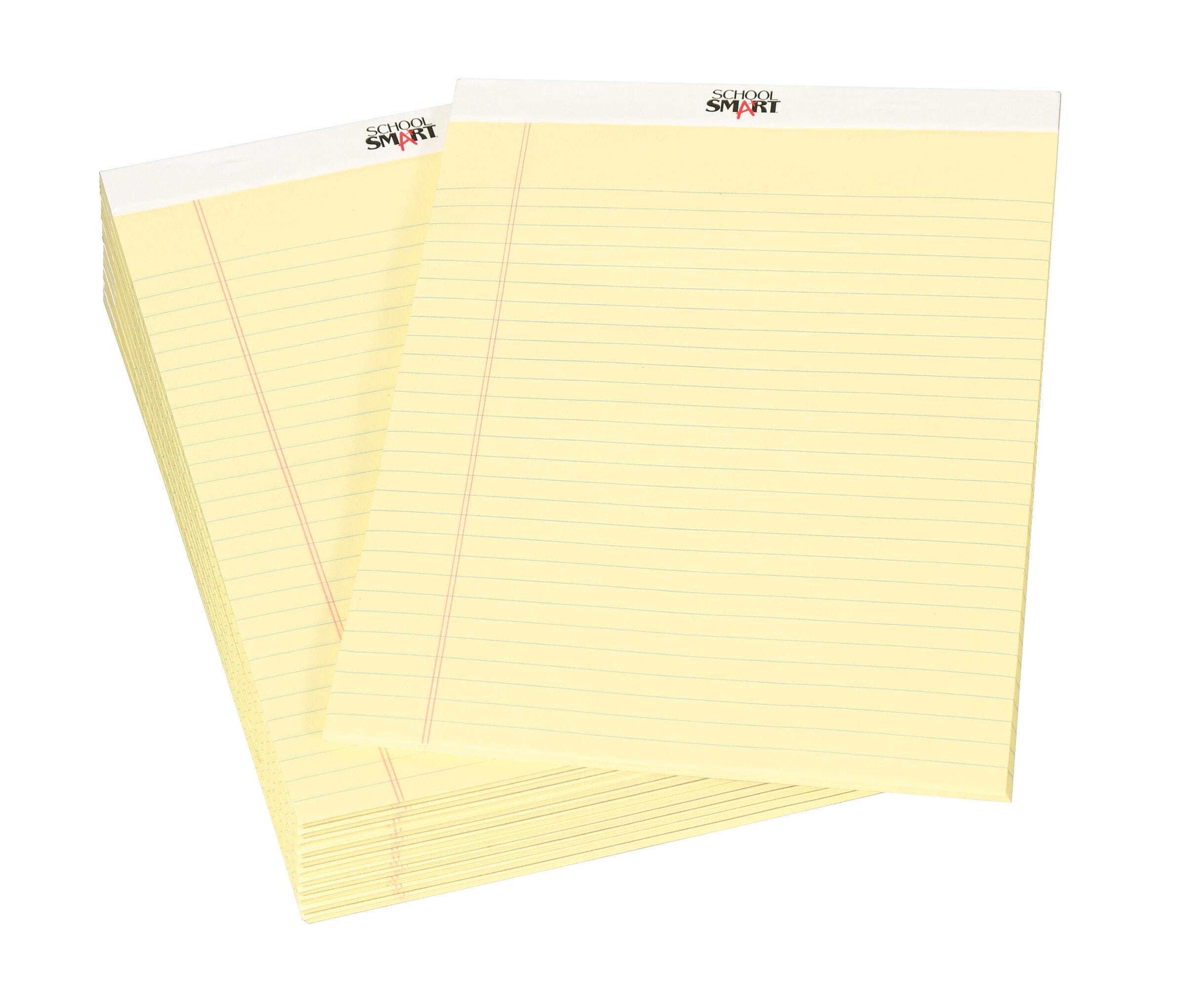 School Smart Legal Pad, 8-1/2 x 11-3/4 Inches, Canary, 50 Sheets, Pack of 12 027430